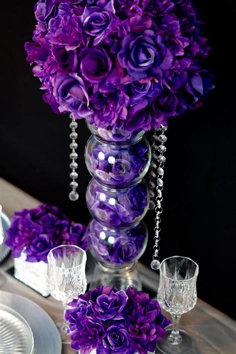 purple decorations party|table purple flower decorations ideas.